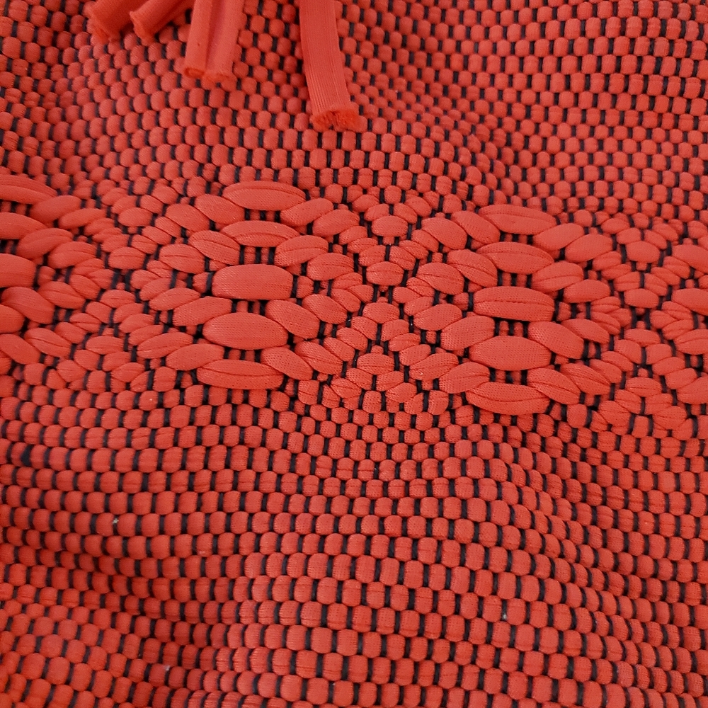 Vintage Red Boho Crochet Fabric Tote Handbag - Picture 8 of 11
